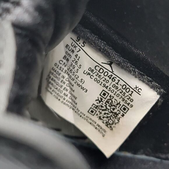 Nike Air Jordan 1‎ High OG Silver Toe Sneakers Black CD0461-001 Shoe Sz 9.5 - Picture 11 of 12